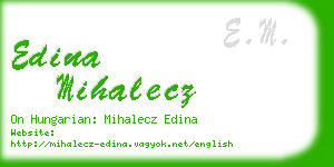 edina mihalecz business card